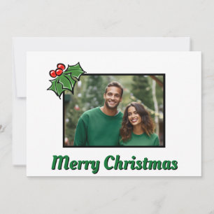 Modelo de foto de Natal com azevinho minimalista m