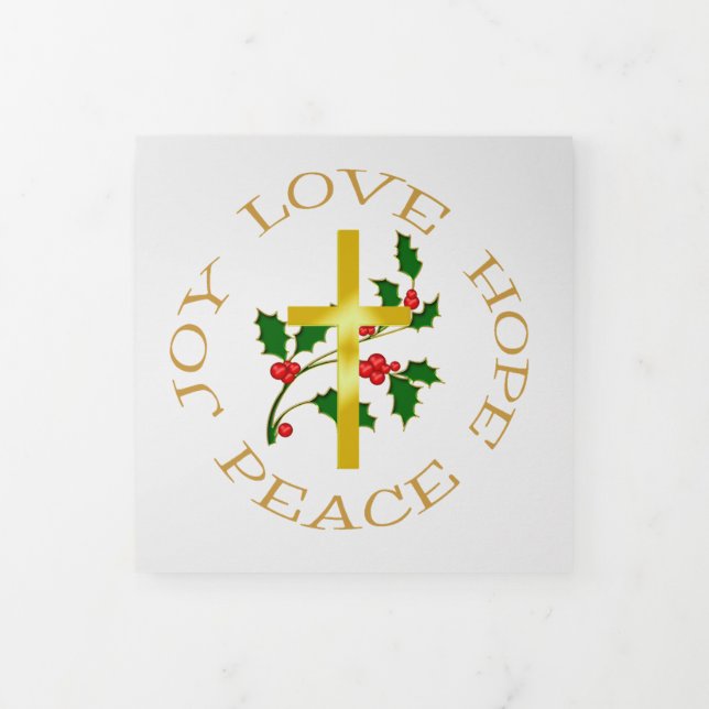 Modelo de Foto de Natal Dourado Cross Holly (Cobrir)