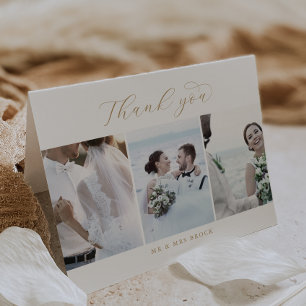 Modelo de Foto Elegante Dourado 3 Dobrado Obrigado