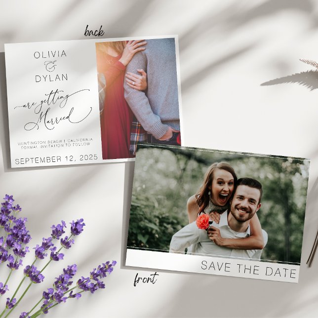 Modelo de Foto Minimalista Script Save the Date (Criador carregado)