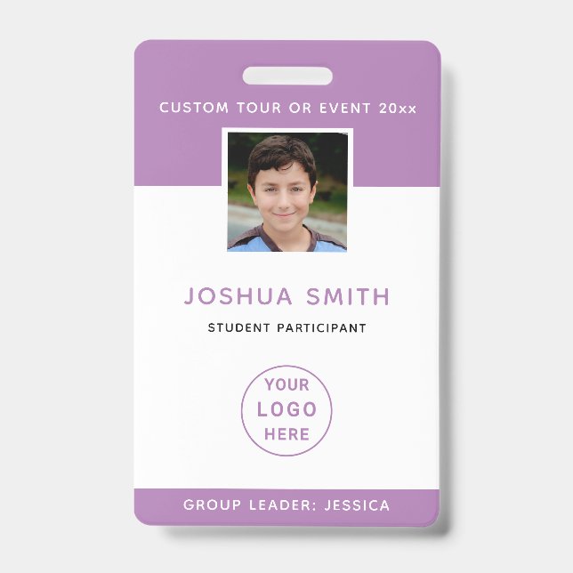 Modelo de Foto para Crachá Escolar Viagem de Estud (Frente)