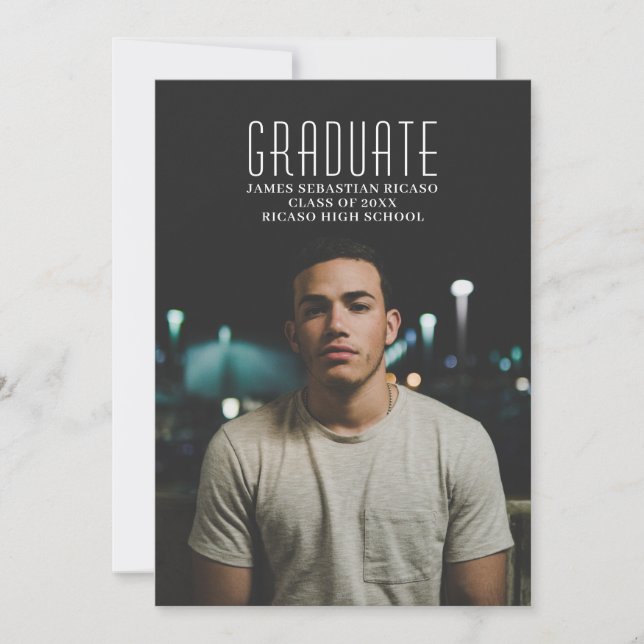 Modelo de Foto Personalizada Moderna de Graduação (Frente)