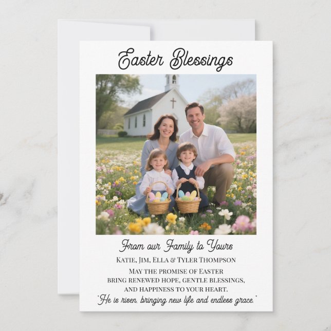 Modelo de Foto Personalizado Bênçãos da Páscoa (Frente)