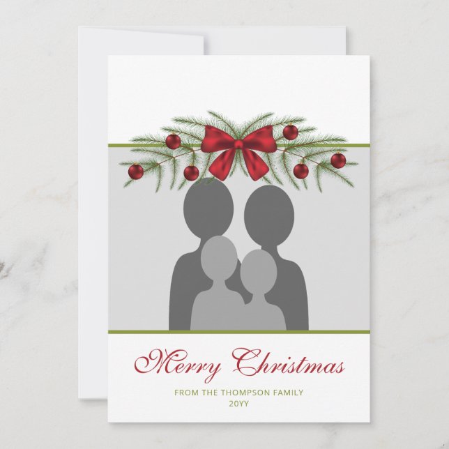 Modelo de Foto Personalizado Com Grinalda de Natal (Frente)