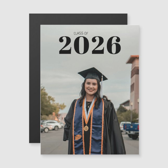 Modelo de Foto Personalizado e Texto do Ano de Gra (Frente/Verso)