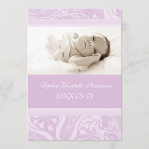 Modelo de Foto Roxo Novo Anúncio de Nascimento Beb