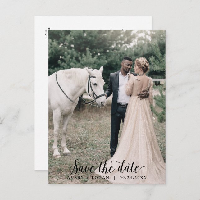 Modelo de Fotografia Leve do Script Vintage Salvar (Frente/Verso)