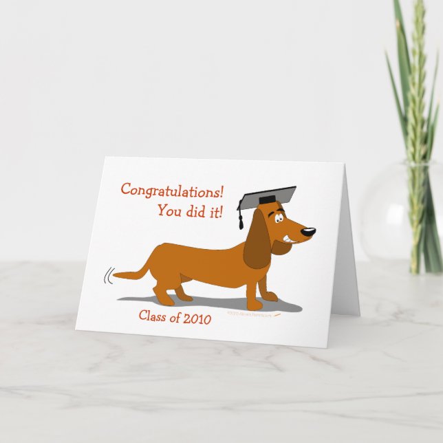 Modelo de Graduação de Cão de Dachshund Personaliz (Frente)