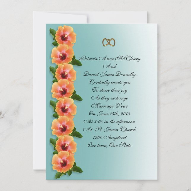 Modelo de hibisco para convite (Frente)