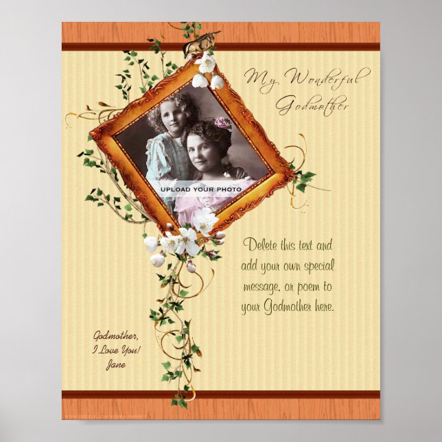 Modelo de Impressão de Foto Personalizada Godparen (Frente)