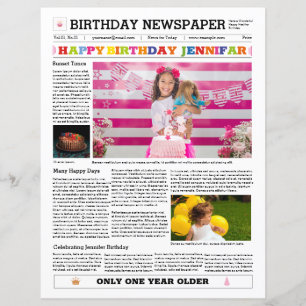 Modelo de jornal de aniversário