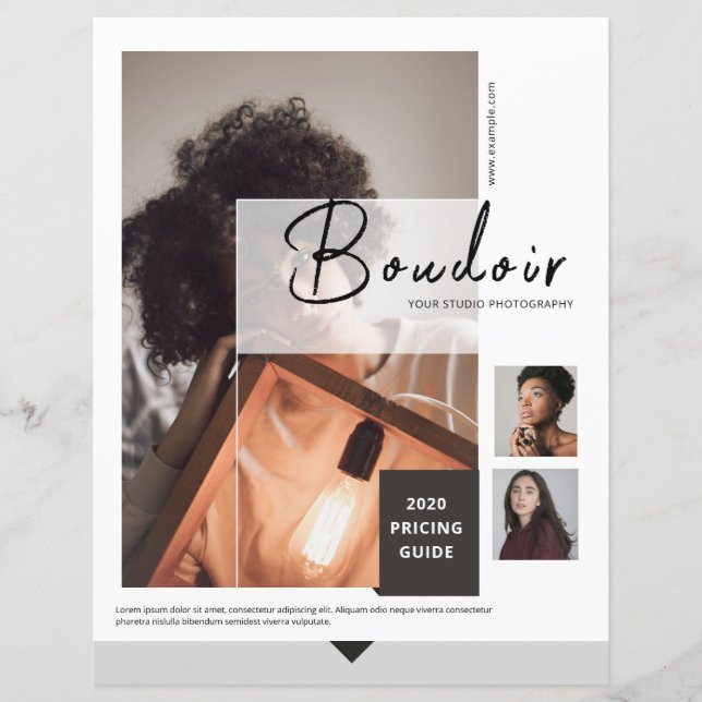 Modelo de Lista de Preços de Fotografia (Frente)