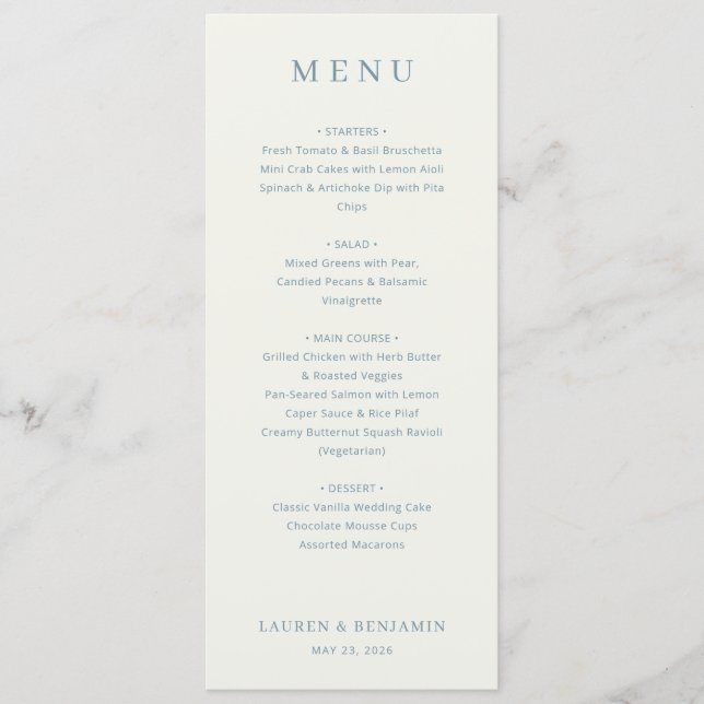 Modelo de Menu Creme Elegante (Frente)