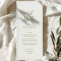 Modelo de Menu de Casamento Editável, Verde Oliva 