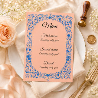 Modelo de Menu de Casamento Vintage Elegante | Per