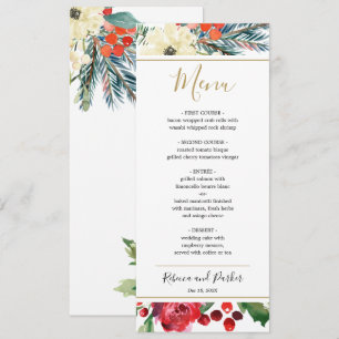 modelo de menu floral Elegante Winter