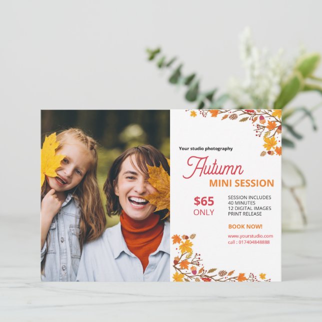 Modelo de Minisessão de Fotografia do outono (Em pé/Frente)