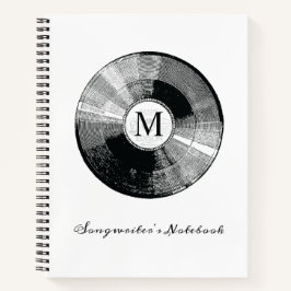 Modelo de monograma de notebook do compositor