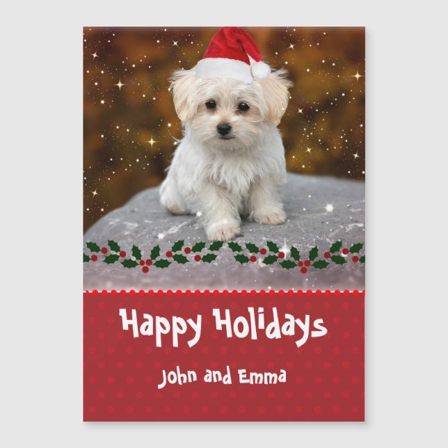 Modelo de Natal de Cachorrinho Maltês Adorável (Frente)