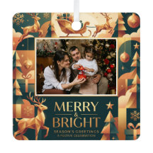 Modelo de Natal Moderno com 2 Fotos Merry and Brig