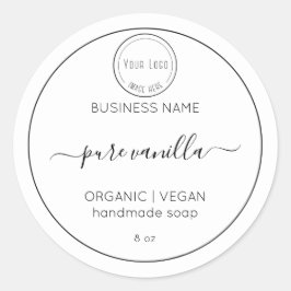 Modelo de negócio com etiqueta de sabão minimalist