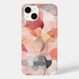 Modelo de nome de arte em aquarela rosa abstrata c