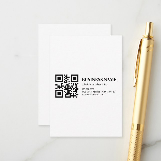 Modelo de Nome de Negócios de Código QR Personaliz (Frente/Verso In Situ)