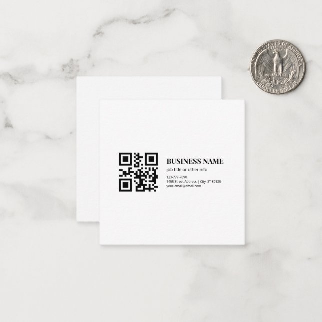 Modelo de Nome Empresarial de Código QR Personaliz (Frente/Verso In Situ)