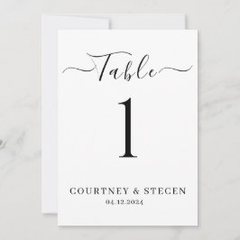 Modelo de Número de Mesa de Casamento: Caligrafia