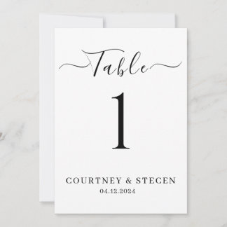 Modelo de Número de Mesa de Casamento: Caligrafia