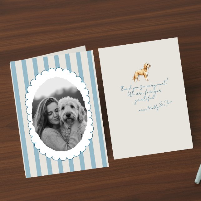 Modelo de Ouro de Foto Pet Strike Azul Personaliza (Send many thanks with a personalized touch! )