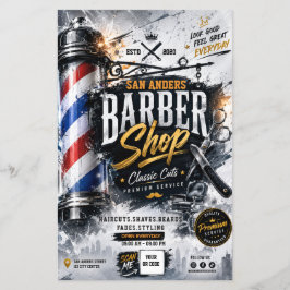 Modelo de panfleto de barbearia editável | Design
