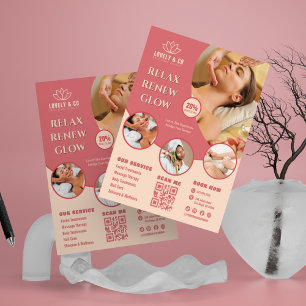 Modelo de Panfleto de Beleza para Spa & Salão Eleg