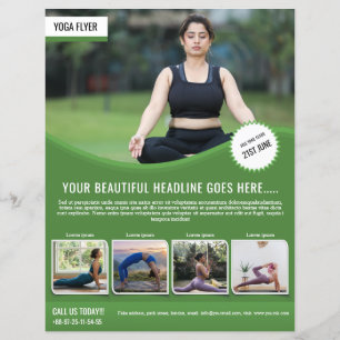 Modelo de Panfleto de Yoga e Fitness
