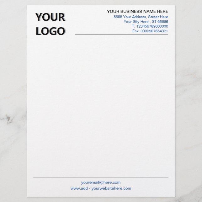 Modelo de papel timbrado comercial personalizado c (Frente)