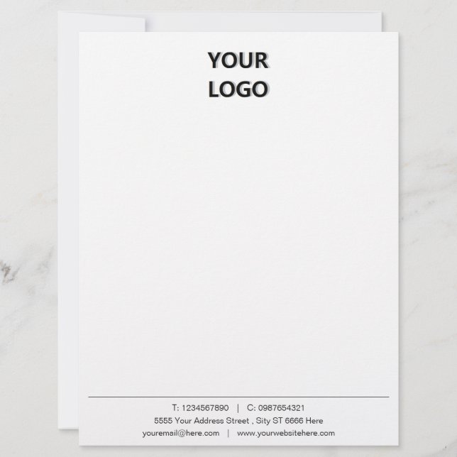 Modelo de Papel Timbrado de Empresa Personalizado (Frente)
