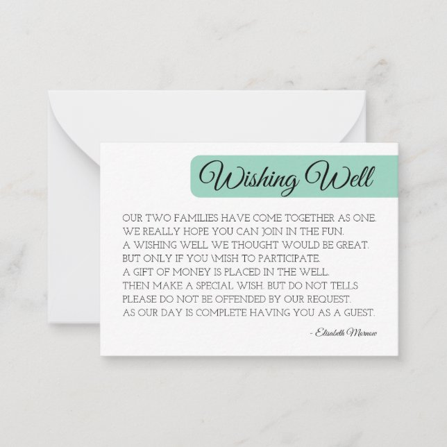 Modelo de placa de poço de desejo de Blush moderno (Frente)