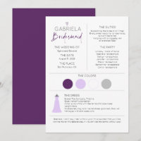 Modelo de placa de proposta e informações da Bride