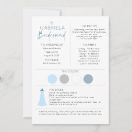 Modelo de placa de proposta e informações da Bride