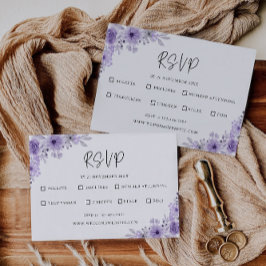 Modelo de placa RSVP de Casamento Roxo