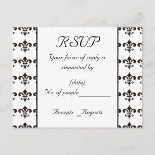 Modelo de placa RSVP Fleur De Lis