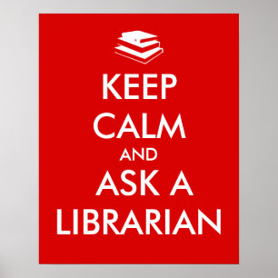 Modelo de Poster de Biblioteca Manter Calmo Pilha