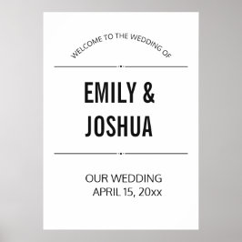 Modelo de Poster de Casamento Preto e Branco Simpl
