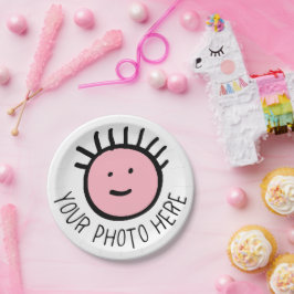 Modelo de pratos de papel para festa com foto pers
