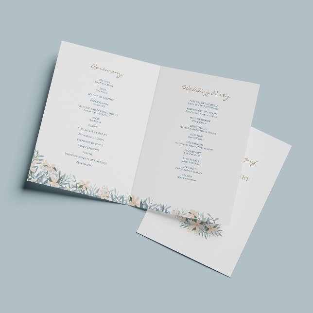 Modelo de Programa de Casamento com Flores Silvest (Criador carregado)