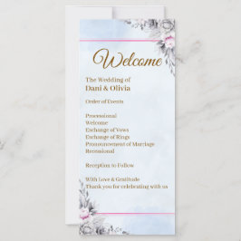 Modelo de Programa de Casamento Floral Elegante