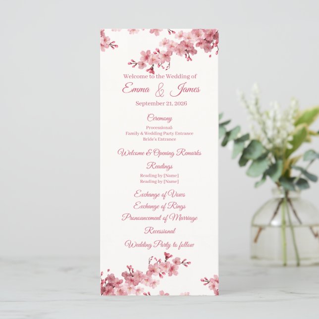 Modelo de Programa de Casamento Personalizado com  (Em pé/Frente)