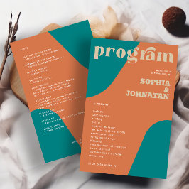Modelo de programa de casamento retrô econômico