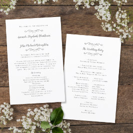 Modelo de Programa de Cerimônia de Casamento Cinza