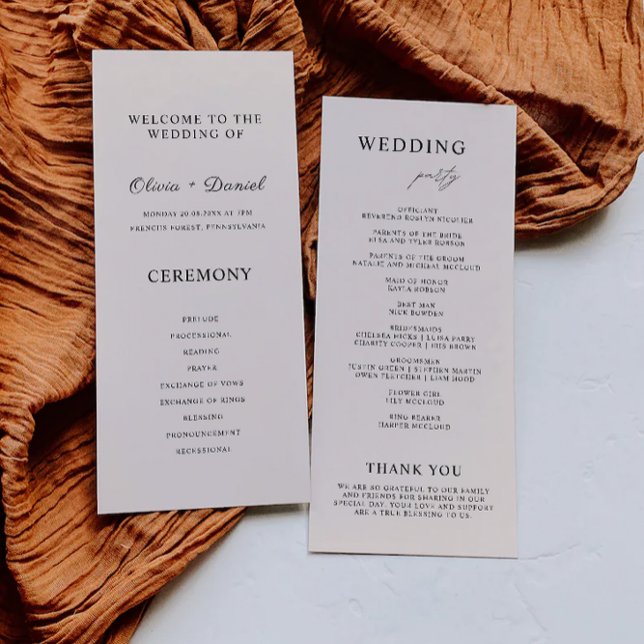 Modelo de Programa de Cerimônia de Casamento Sage  (Sage Boho Wedding Ceremony Program Template)